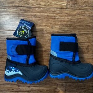 BNWT Blue and Black Winter Boots with Snowman Design